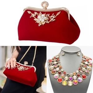 Fashion statement jewelry crystals purse handbag